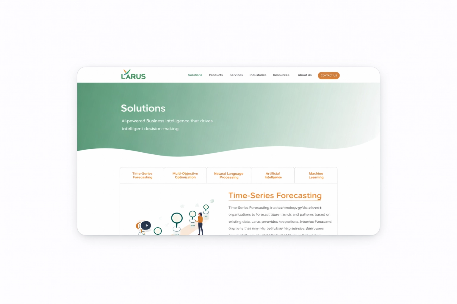 Larus website redesign shown in Fern Web’s WordPress and AI-Driven SEO portfolio.