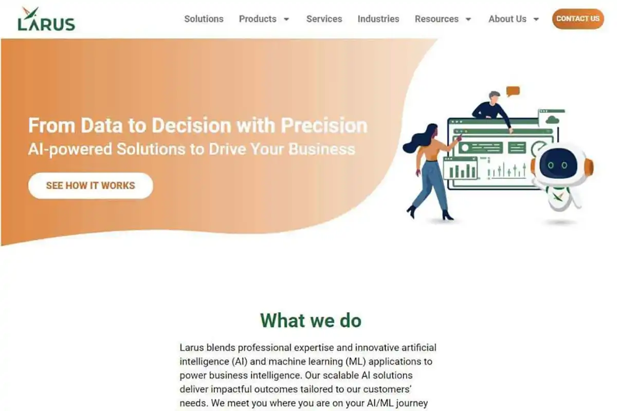Larus website redesign shown in Fern Web’s WordPress and AI-Driven SEO portfolio.